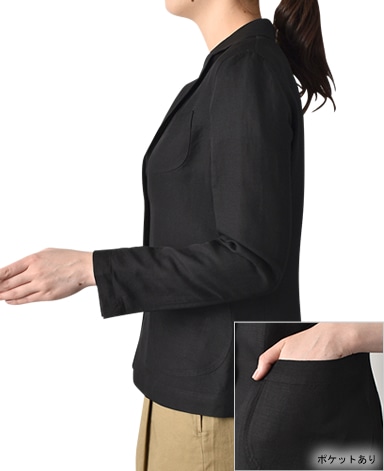 シャツジャケット/リネンレーヨン