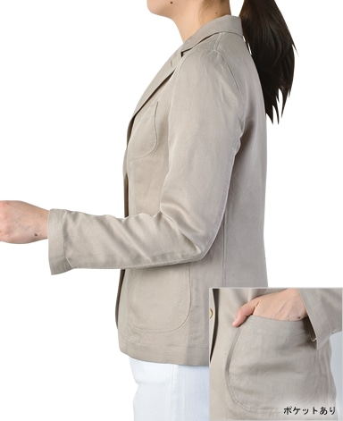 シャツジャケット/リネンレーヨン
