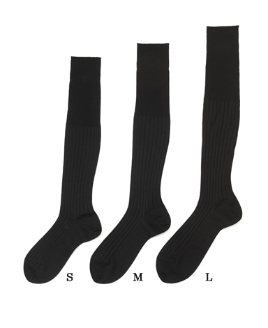 ウール＜ハイゲージ＞ソックス/ロングホーズ(ブルー)