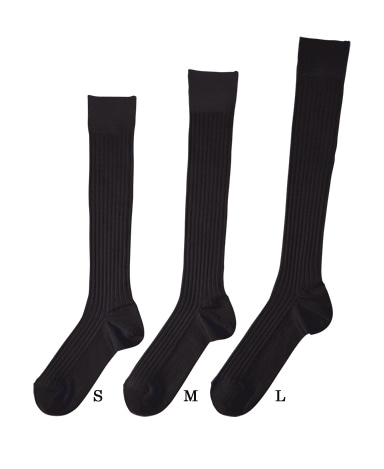 ウール＜ストレッチ＞ソックス/ロングホーズ(ネイビー)