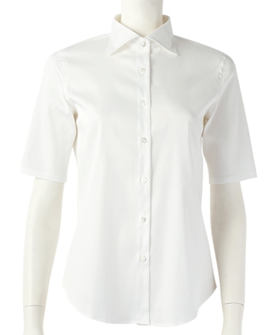 半袖スリムベーシックシャツ/ストレッチ