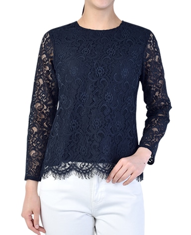 ブラウス/ラッセルレース・バックサテンアムンゼン