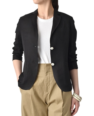 シャツジャケット/リネンレーヨン