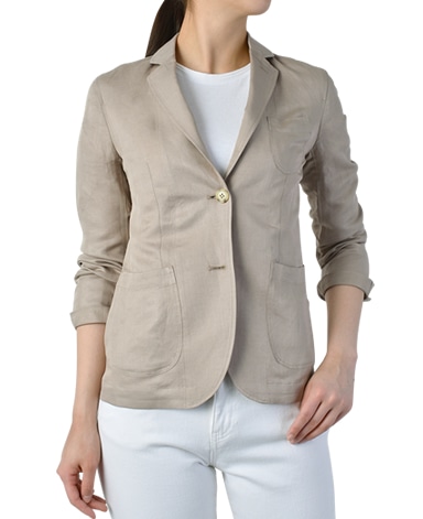 シャツジャケット/リネンレーヨン