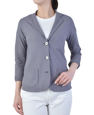 ニットジャケット/強撚天竺