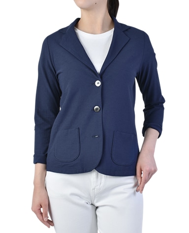 ニットジャケット/強撚天竺