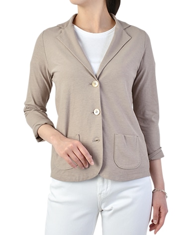 ニットジャケット/強撚天竺