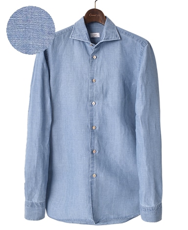 ナポリシャツ/イタリア製（綿麻）