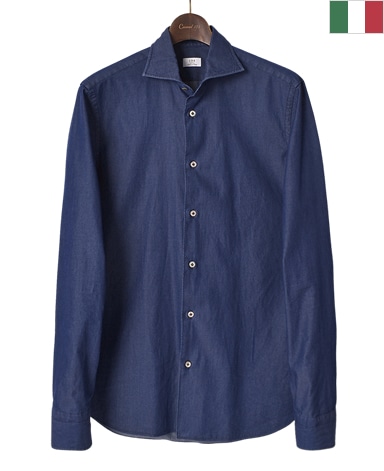 ナポリシャツ/イタリア製（綿）