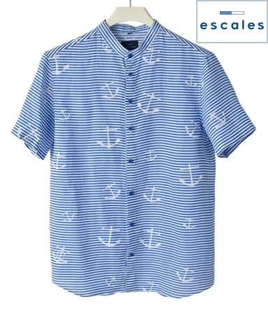 ESCALES/スタンドカラーシャツ（半袖）