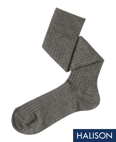 ウール＜ストレッチ＞ソックス/ロングホーズ(トープ)