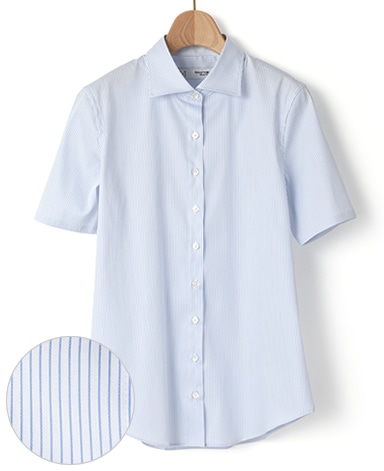 半袖スリムベーシックシャツ/ストレッチ