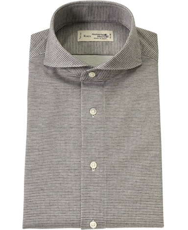 ハウンドトゥースニットシャツ