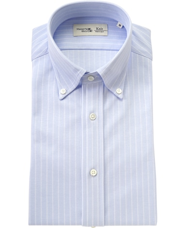 ストライプニットシャツ