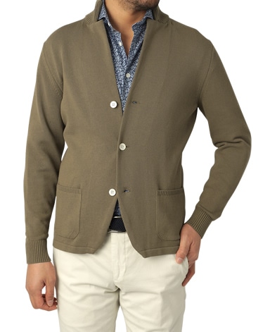 強撚コットンニットジャケット