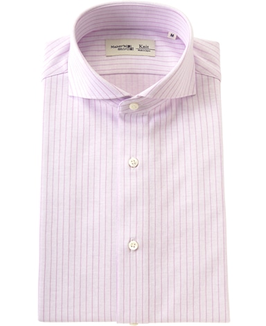 ストライプニットシャツ