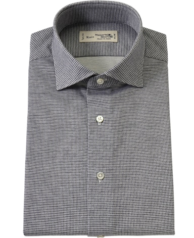 ハウンドトゥースニットシャツ