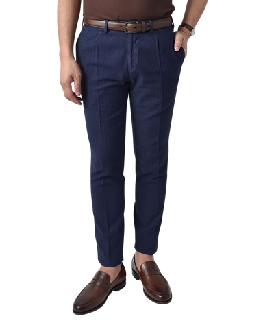 イタリアンコットンリネンパンツ/（ワンプリーツ）