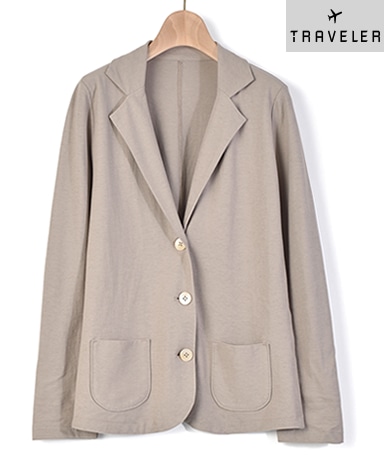 ニットジャケット/強撚天竺