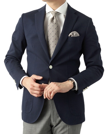 シアサッカーニットジャケット