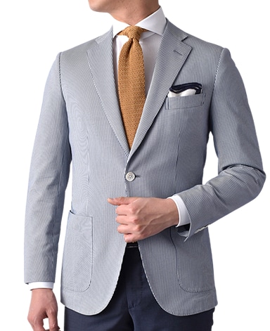 シアサッカーストライプジャケット/TRAVELER