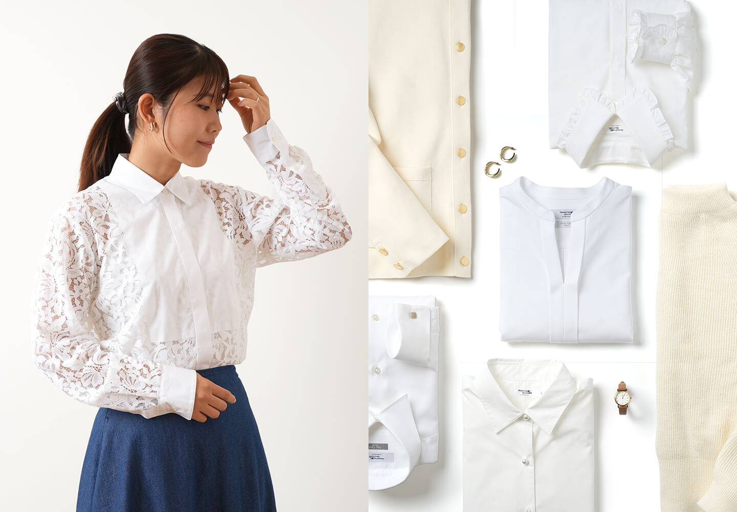 【一覧】KAMAKURA SHIRTS WOMEN Color Palette vol.1 White