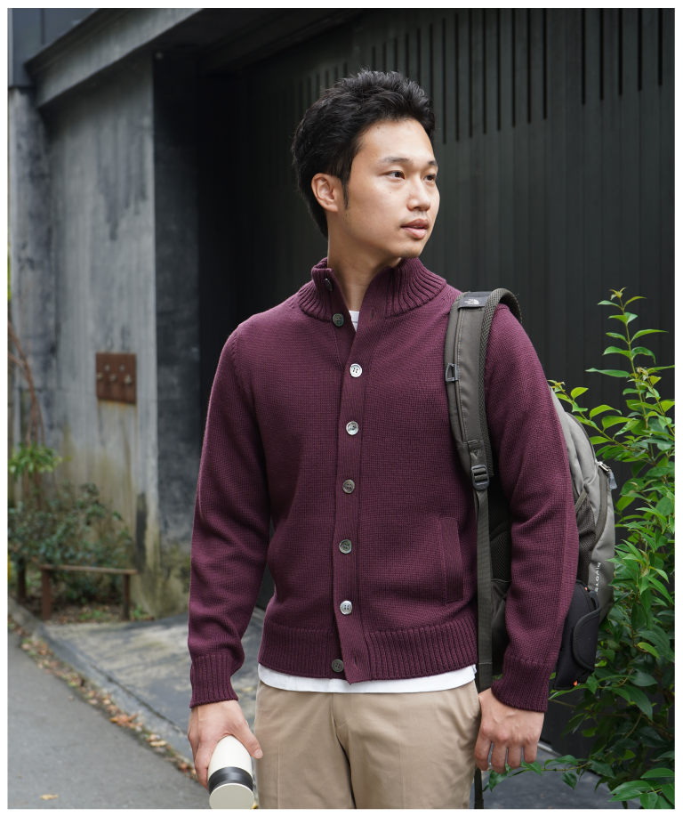 7,200円【美品】Maker's Shirt鎌倉　 スタンドカラーカーディガン