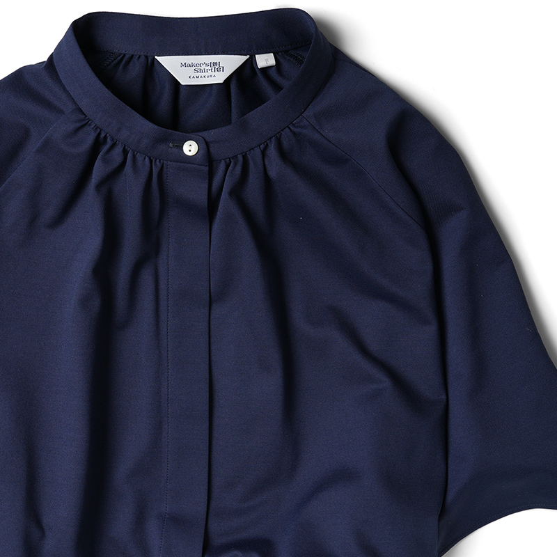 【新品未使用】Maker's Shirt 鎌倉　2way ビジネス　スエード　茶 クラシックシャツ(36サイズ ブラウン系): レディース