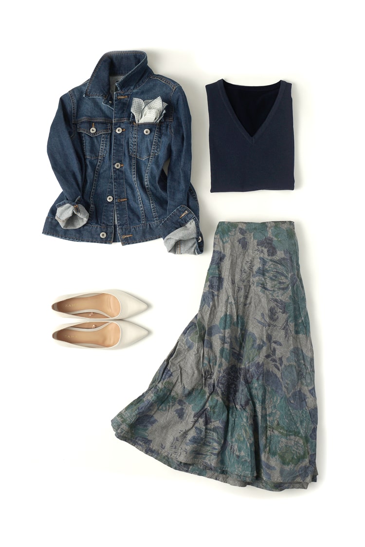 Vネックセーター 18ゲージ