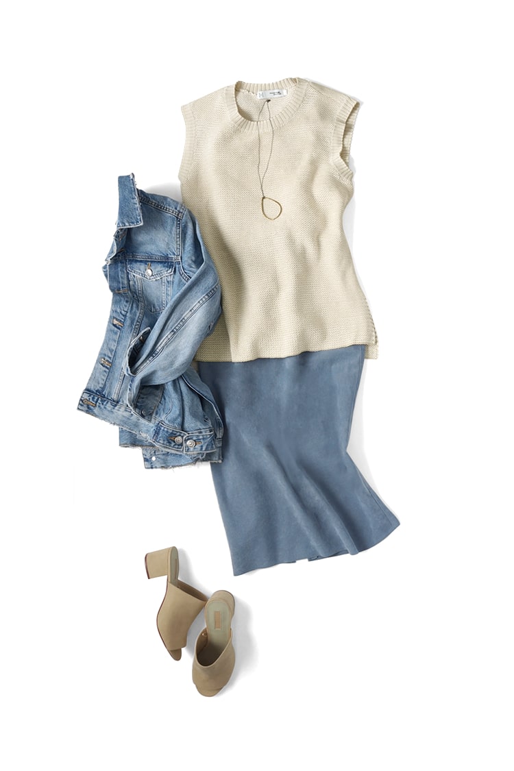 コットンニットベスト