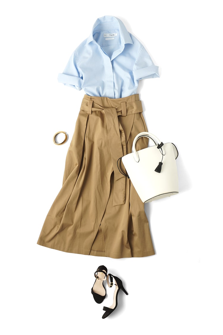 半袖比翼シャツ ドビー