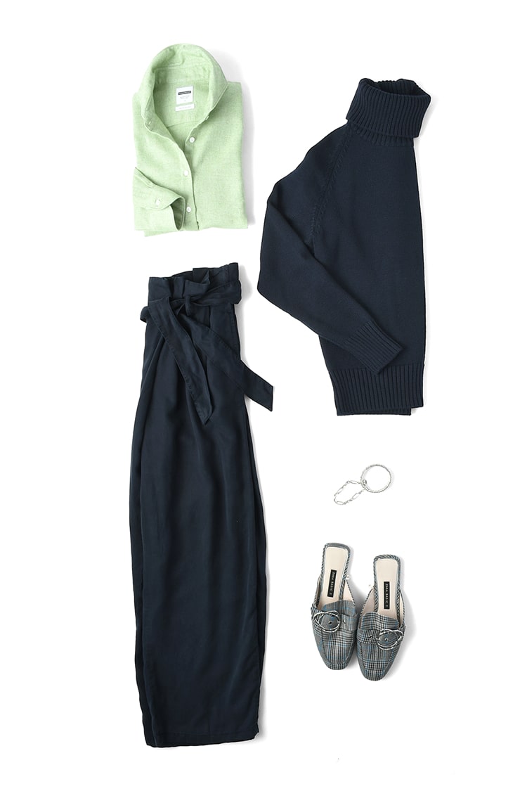 ラグラン タートルネックセーター ローゲージニット