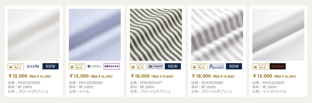 人気生地ランキング