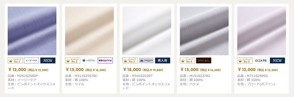 人気生地ランキング