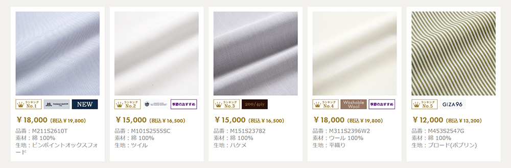 人気生地ランキング