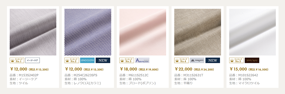 人気生地ランキング