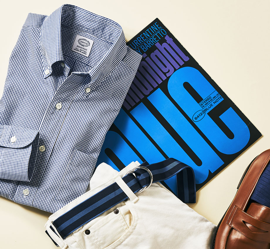 BLUE GRAPH CHECK BUTTON-DOWN